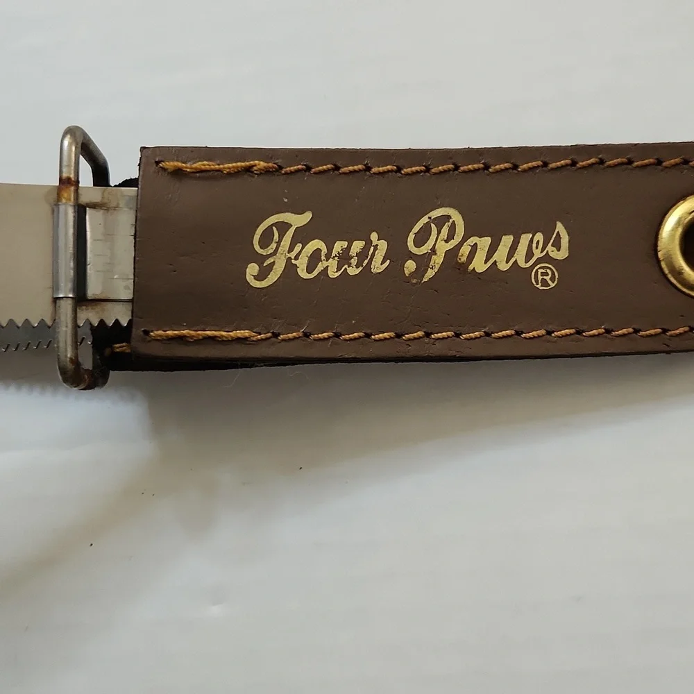 Shed N Blade Dog Grooming Tool Brown Leather Handle By Four Paws